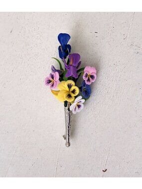 Multicolor Floral Bouquet Brooch